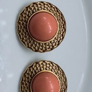 Gold and Coral Decorative Button Set